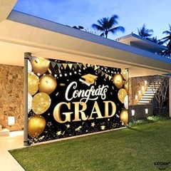 Celebrate with Style: 72×44 Inch Congrats Grad Banner – Durable & Elegant