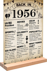 70Th Birthday Party Decorations, Vintage Back in 1956 Poster Acrylic Sign with S