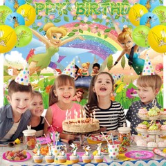 Tinkerbell Party Supplies Party Decoration Set Plates Balloons Banner Tablecloth