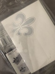 24 Fleur De Lis Place Cards Regular Size White Silver Card stock Cutout Wedding