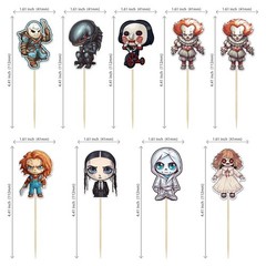 36Pcs Horror Classic Movie Cupcake Toppers Horror Movie Cupcake Food Picks De…