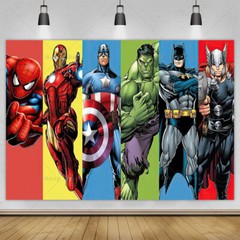 Avengers Spiderman Hulk Backdrop Birthday Party Banner Studio Home Background