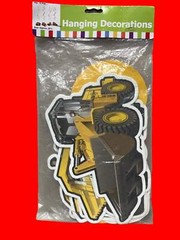 Construction Party Hanging Swirl Decorations – 12 ct