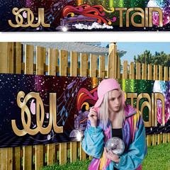 118 x 20 Inches 70s 80s Train Theme Yard Door Banner Sign Disco Party Decoration