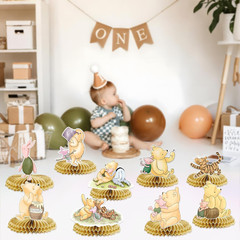 9Pcs Winnie Centerpieces for Baby Shower Decorations Double Size Classic Winnie