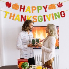 Glittery Happy Thanksgiving Banner Thanksgiving Banner Circle Dots Garland wi…