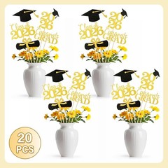 Graduation Decorations 2026 Table Centerpieces 20PCS Black Gold Confetti