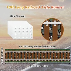 3 Pack 24 Inch x 10 ft Western Plastic Railroad Track Aisle Runner Party Deco…