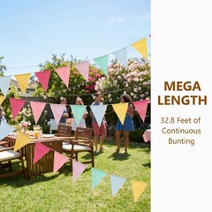 32.8ft Colorful Triangle Bunting Banner – 36Pcs Colorful Pennant Banner Flags…