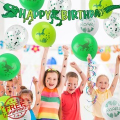 Potfaoer 208pcs Dinosaur Birthday Party Decorations