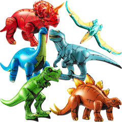 6-Pcs Inflatable Dinosaur Birthday Party Decorations – Large Blow-Up Dino Toys f
