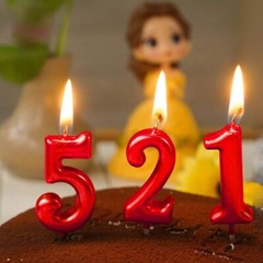 Red Birthday Candles 4 Candle 4th Four Years Cake Bady Roman Number 4,
