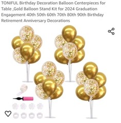 TONIFUL Birthday Decoration Balloon Centerpieces for Table ,Balloon 4 Gold