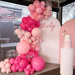 Pink Mixed Balloons Set, 12 Inch Hot Pink Pastel Light Baby Pink Metallic Pink L