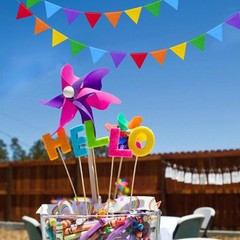Rainbow Party Decorations Colorful Felt Hanging Triangle Mini Bunting Pennant…