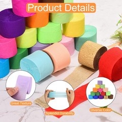 Crepe Paper Brown Paper Streamers – 1.8 Inch x 82 Feet / 2 Roll
