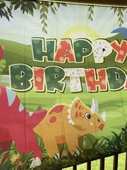 Dinosaur Birthday Banner Kids Decor 71” X 43” Waterproof Vinyl (Read Details)