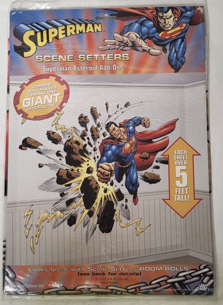 Superman 5’ Party Decorations Giant Wall Scene Setter DC Comics Super Heros C1
