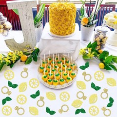 200 PCS Glitter Lemon Table Confetti Main Squeeze Bridal Shower Party Decor