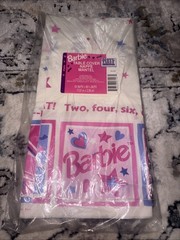 1997 BARBIE Table Cover Cheerleader Barbie by Party Express 54″ x 89″ NOS