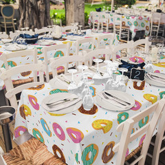 2 Pack Donut Party Tablecloth 54″ x 108″ Plastic Birthday Baby Shower Decor