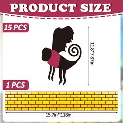 16 Pcs Wizard Party Decoration Hanging Monkey Yellow Brick Floor Runner Monke…