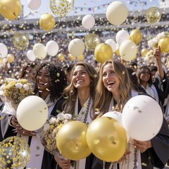 White and Gold Confetti Balloons – 50pcs 12 Inch Metallic Champagne Gold Matt…