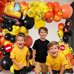 102pcs Construction Birthday Party Decorations Balloon Garland Arch Kit