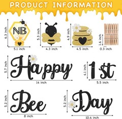 Elegant 3PC Bumble Bee First Birthday Decoration – Lightweight & Vibrant