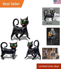 3-Pack Self-Sealing Black Cat Balloons – Perfect for Birthday & Halloween Themes