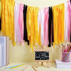 Back to School Decorations Pencil Classroom Ribbon Garland 7.5 Ft Handmade Color