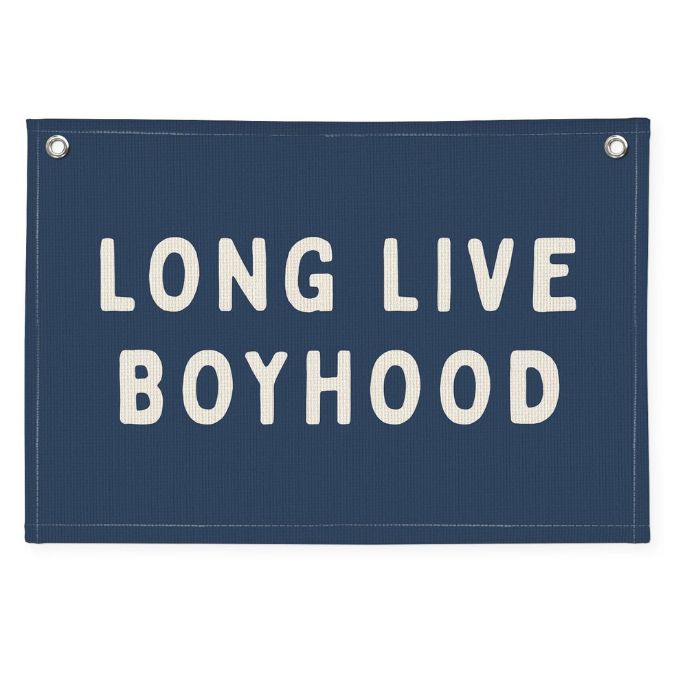 Long Live Boyhood Banner, Canvas Wall Hanging Banner Flag for Nursery Playroo…