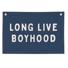 Long Live Boyhood Banner, Canvas Wall Hanging Banner Flag for Nursery Playroo…