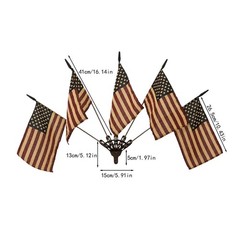 Five Tea-Stained Flags, Vintage US Small Flags Patriotic Decoration For Wall Art