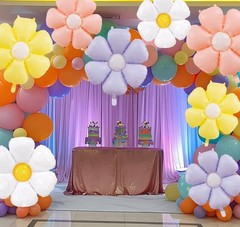16 Pieces Daisy Foil Balloons – 4 Colors 21 & 12 Inches Boho Flower Mylar Bal…