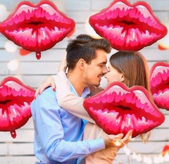Red Lip Balloons for Valentines Decorations – Large, 30 Inch Pack of 6 | Red