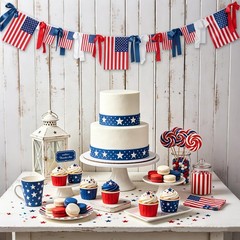11.5 Ft Patriotic Hanging Banner Pre-Assembled Flag Red Blue White Bow Buntin…