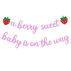 Strawberry Baby Shower Decorations a Berry 5 inches x 10 inches, Pink-01