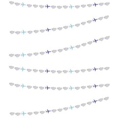 Lauthen.S Airplane Clouds 7.83 Foot (Pack of 6), & Blue Airplanes