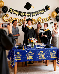 Graduation Decorations 2026 Plastic Tablecloth Disposable 8 Pack, Class of 2026