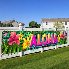 Durable 118×20 Inch Hawaiian Tropical Banner – Ideal for Outdoor Celebrations