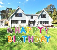 Happy Birthday Yard signs 15, Large size 16” waterproof Slip-proof Metal Stakes