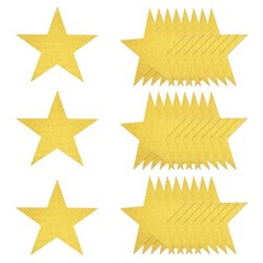 25 Pcs 11 Inch Double Printed Glitter Star Cutouts, Yellow