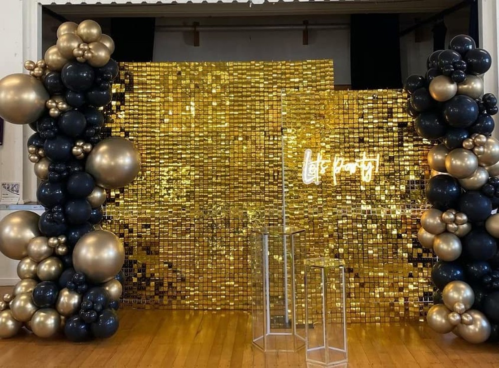Shimmer Wall Backdrop – 24pcs Decorations Panel | Wedding, Birthday, Annivers…