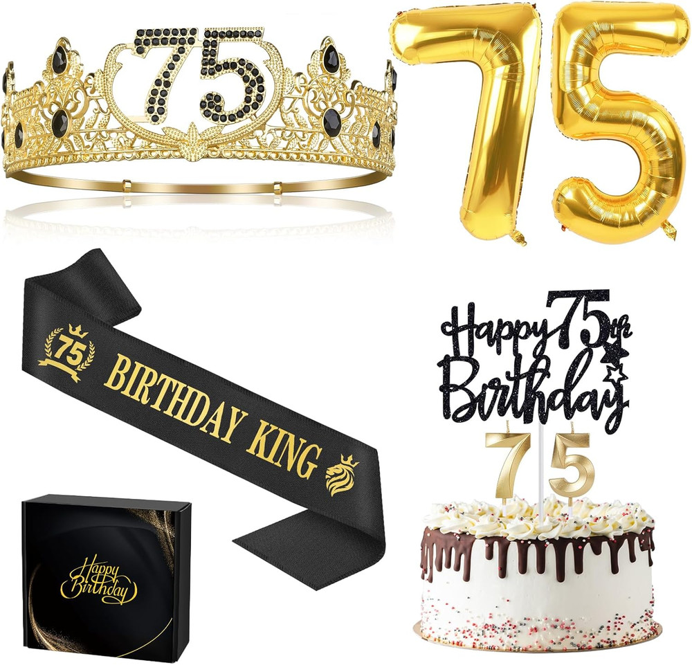 75Th Birthday Gifts for Men, 75Th Birthday Decorations for Men, Party Decor Supp