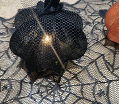 Halloween Spider Web Table Runner 72″ 6 Led Lit Pumpkins Purple Black Orange
