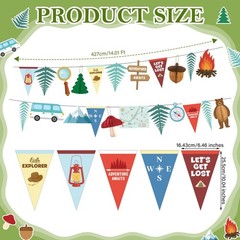 2 Pack Camping Party Decorations Adventure Awaits Banner Garland VBS Vacation…