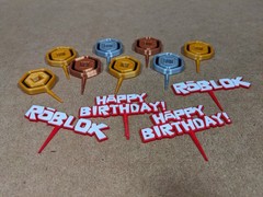 Retro Roblox Birthday Party Cupcake Donut or Pastry Toppers Roblox Retro Font