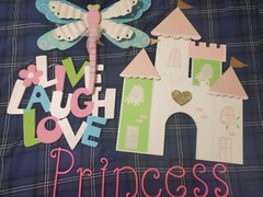 Hobby Lobby Princess room decorations for girl in pink, blue, green, and gold