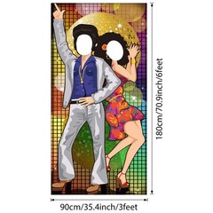 Blulu Disco Party Decoration 70s Dance 180 x 90 cm / 6 x 3 ft, Assorted